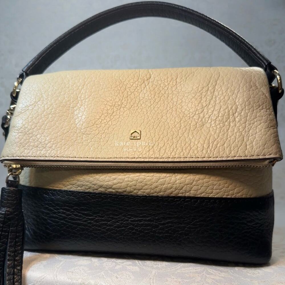 Kate Spade Southport Avenue Maria Ivory Black and Cream Crossbody Satchel Bag - Picture 2 of 6